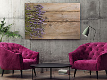 Wooden wall flowers lavender